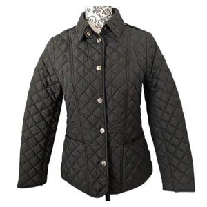 Michael Kors Womens Quilted Black Jacket With Gold Hardware S